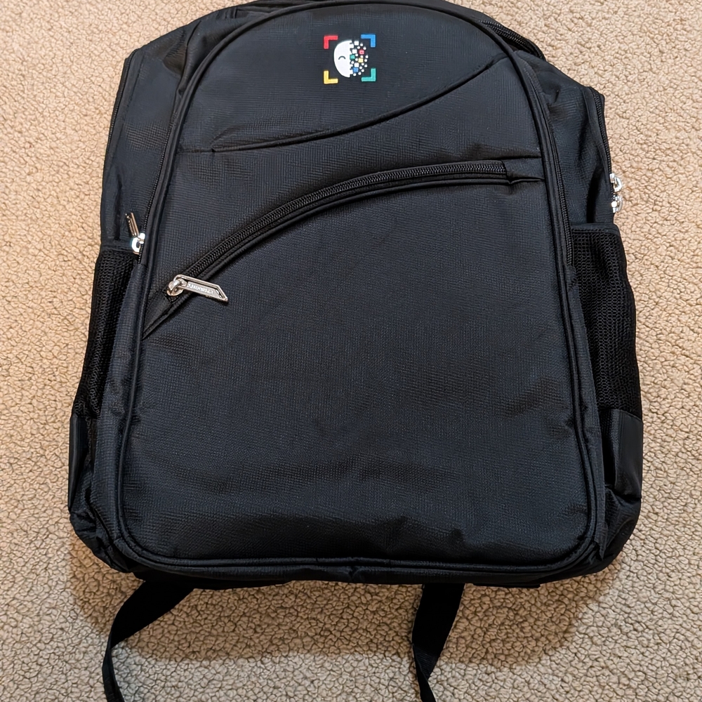 Black Backpack with Logo